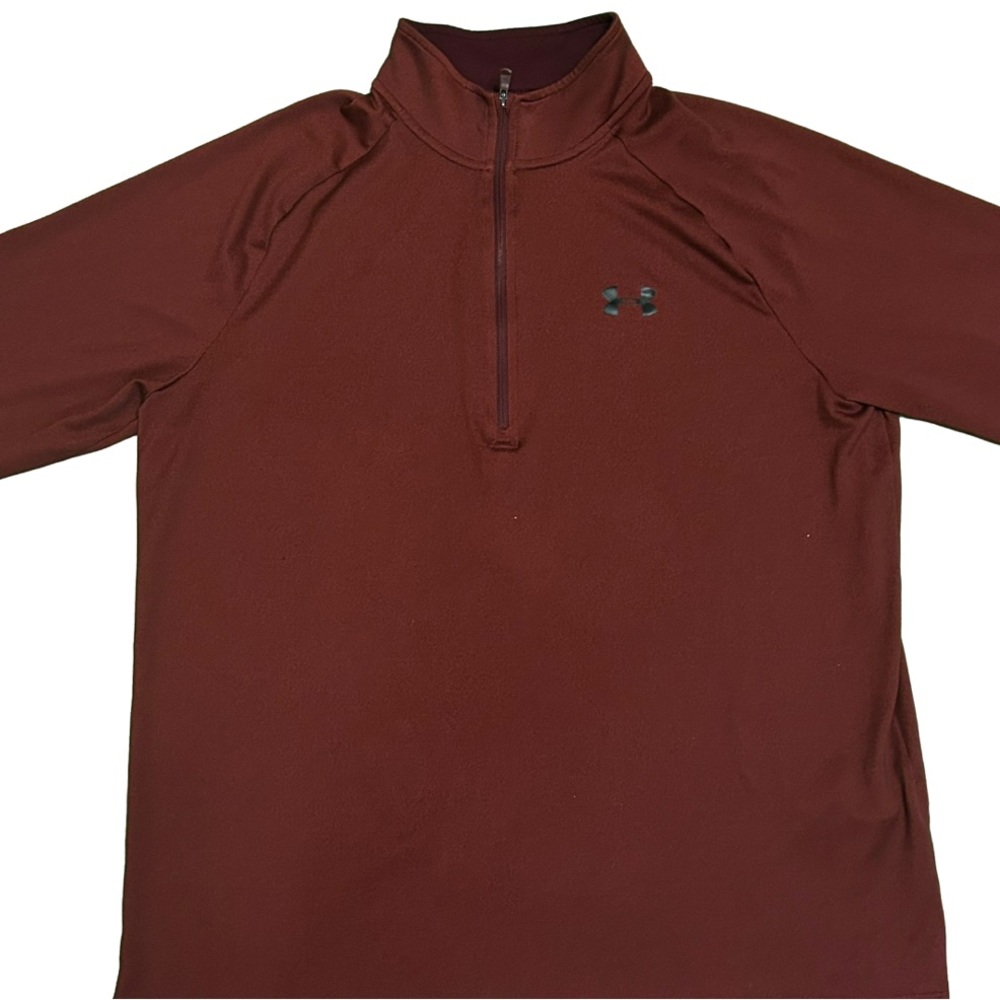 Under Armour Men’s Heatgear Loose Fit Maroon athletic shirt SZ Large 1/2 zipper